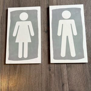 Hobby Lobby set of two bathroom sign decor